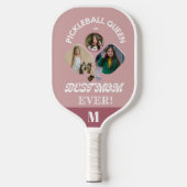 Beste pickleball mam ooit gepersonaliseerd 3 foto paddle (Voorkant)