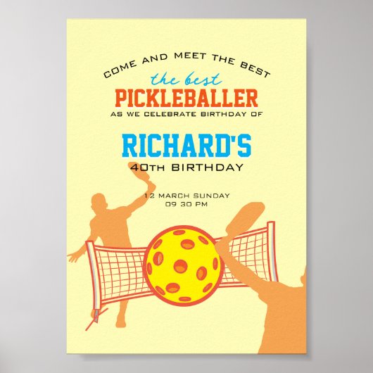 Beste Pickleball speler Grappig verjaardagsfeestje Poster (Voorkant)