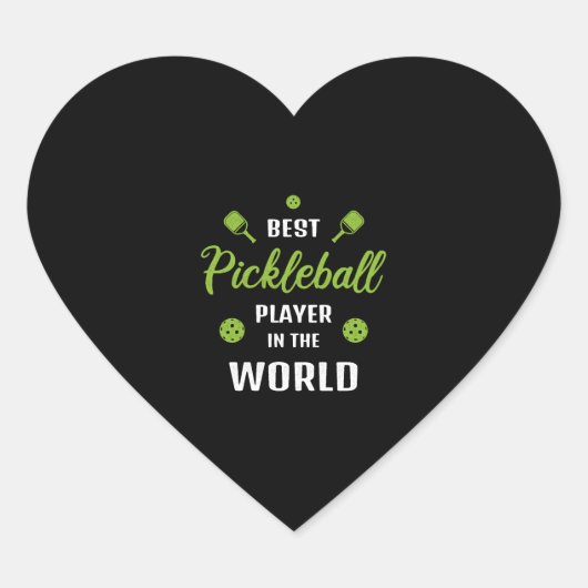 Beste Pickleball speler in de wereld beste speler Hart Sticker (Voorkant)