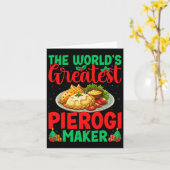 Beste Pierogi-maker van de Wereld Poolse Kerst Kaart (Gele Bloem)