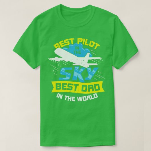 Beste piloot in de hemel beste vader ter wereld t-shirt (Design voorkant)