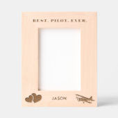 Beste piloot ooit Vliegtuig & Hart, Eenvoudig Aang Gegraveerde Lijstjes (Voorkant)