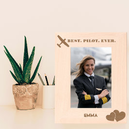 Beste piloot ooit Vliegtuig & Hart, Eenvoudig Aang Gegraveerde Lijstjes