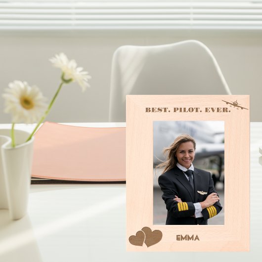 Beste piloot ooit Vliegtuig & Hart, Eenvoudig Aang Gegraveerde Lijstjes