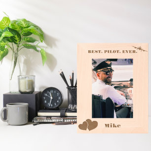 Beste piloot ooit Vliegtuig & Hart, Eenvoudig Aang Gegraveerde Lijstjes