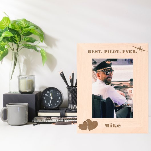 Beste piloot ooit Vliegtuig & Hart, Eenvoudig Aang Gegraveerde Lijstjes