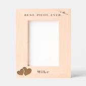 Beste piloot ooit Vliegtuig & Hart, Eenvoudig Aang Gegraveerde Lijstjes (Voorkant)