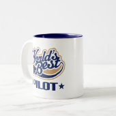 Beste piloot van werelden tweekleurige koffiemok (Voorkant links)