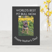 Beste Pit Bull-moeder ter wereld Kaart (Gele Bloem)