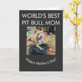 Beste Pit Bull-moeder ter wereld Kaart (Gele Bloem)