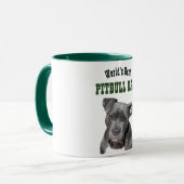 Beste PITBULL DAD - Zwarte Pitty Dog Face Mok (Voorkant links)