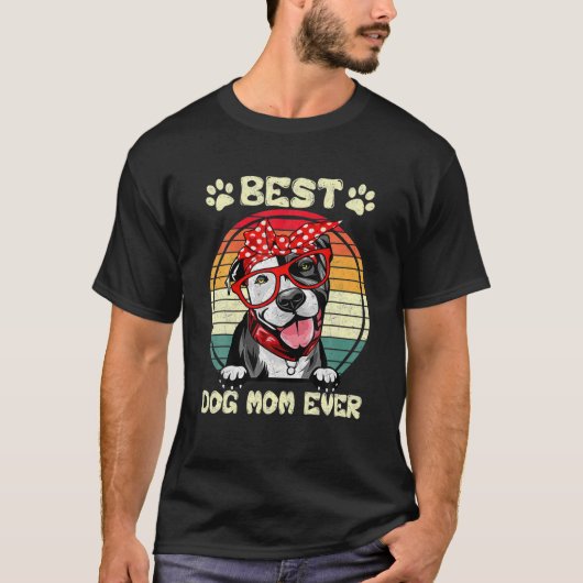 beste Pitbull mam Ever Dog mama Funny Mothe T-shirt (Voorkant)