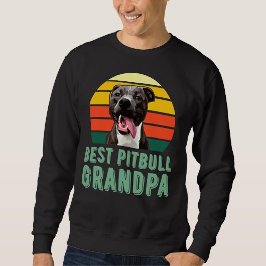Beste Pitbull Opa Grappig Schattig Hondenliefhebbe Trui (Voorkant)