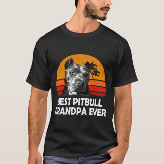  beste Pitbull opa op dag van grootouders T-shirt (Voorkant)
