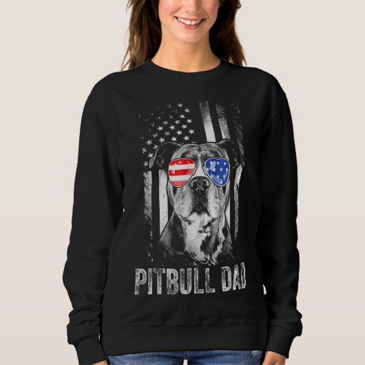 Beste Pitbull Pap Ooit Amerikaanse vlag Hond 1 Trui (Voorkant)