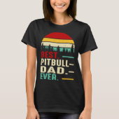 Beste Pitbull Papa Ever Grappig Retro Papa Birt T-shirt (Voorkant)