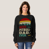 Beste Pitbull Papa Ever Grappig Retro  Papa Birt Trui (Voorkant volledig)