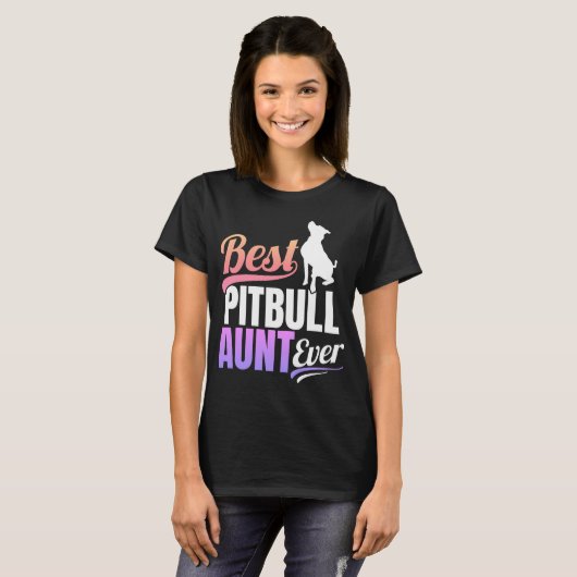 Beste Pitbull-tante ooit T-shirt (Voorkant volledig)