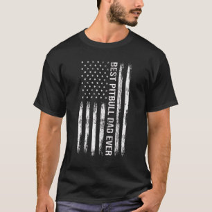 Beste Pitbull Vader Ooit Hond Amerikaanse Vlag Pat T-shirt