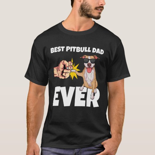Beste Pitbull Vader Ooit Hondeneigenaar Grappig Pi T-shirt (Voorkant)