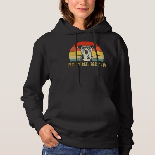 Beste Pitbull vader ooit Pitbull hond vaders dag Hoodie (Voorkant)