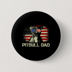 Beste Pitbull vader ooit Shirt Amerikaanse vlag 4e Ronde Button 5,7 Cm