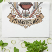 Beste Pitmaster Vader Retro BBQ Wapen Retro BBQ Cr Theedoek (Gevouwen)