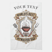 Beste Pitmaster Vader Retro BBQ Wapen Retro BBQ Cr Theedoek (Verticaal)