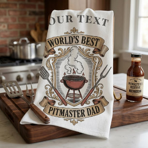 Beste Pitmaster Vader Retro BBQ Wapen Retro BBQ Cr Theedoek