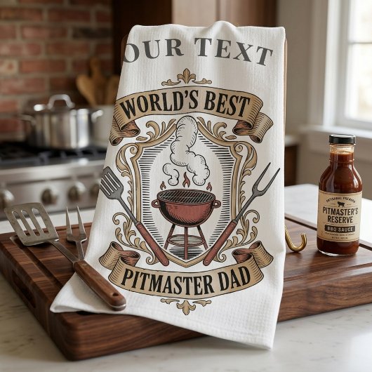 Beste Pitmaster Vader Retro BBQ Wapen Retro BBQ Cr Theedoek