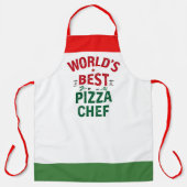 Beste pizzakok ter wereld - rood wit groen schort (Voorkant)