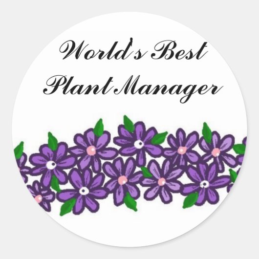 Beste Plantenmanager ter Wereld Ronde Sticker (Voorkant)