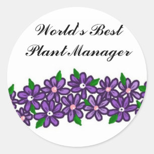 Beste Plantenmanager ter Wereld Ronde Sticker