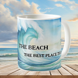 Beste plek om te zijn Waterverf Beach Mok