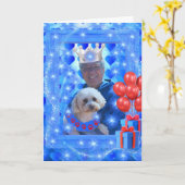 Beste Poedel Papa Happy Vaderdag Kaart (Gele Bloem)