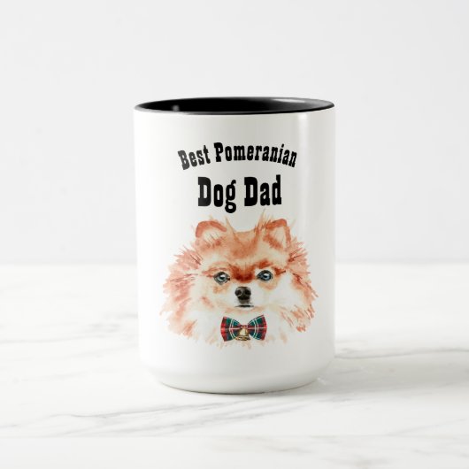 Beste POMERANIAN DOG DAD - schattig geïllustreerd Mok (Midden)