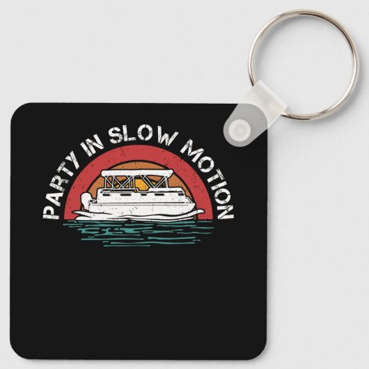 Beste ponton kapitein boot partij in slow motion c sleutelhanger (Achterkant)