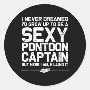 Beste Ponton Kapitein Kunst Voor Mannen Vrouwen Bo Ronde Sticker