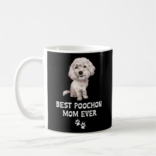 Beste Poochon mam ooit voor Bichon cross poedel Koffiemok (Links)