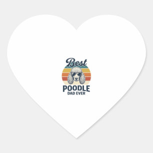 Beste Poodle Papa Ooit Vintage Gegraveerd Hond Shi Hart Sticker