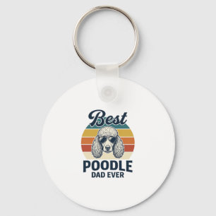 Beste Poodle Papa Ooit Vintage Gegraveerd Hond Shi Sleutelhanger