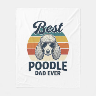 Beste Poodle Vader Ooit Vintage Gegraveerd Hond Sh Fleece Deken