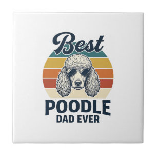 Beste Poodle Vader Ooit Vintage Gegraveerd Hond Sh Tegeltje