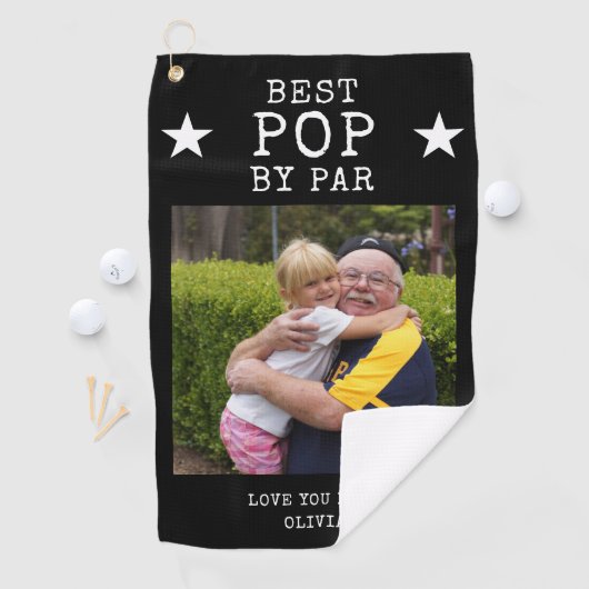 Beste Pop door Par Gepersonaliseerde Opa Fotocadea Golfhanddoek (Insitu)