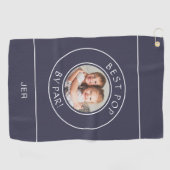 Beste Pop door Par Golfer Modern Fotogeschenk Navy Golfhanddoek (Horizontaal)