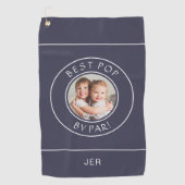Beste Pop door Par Golfer Modern Fotogeschenk Navy Golfhanddoek (Voorkant)