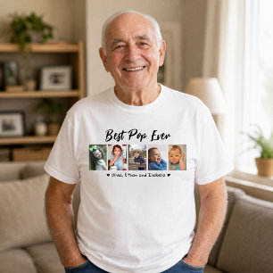 Beste Pop Ever Kleinkinderen 5 Fotocollage Wit T-shirt