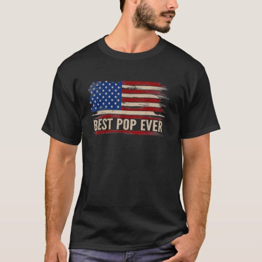  beste Pop ooit Amerikaanse vlag Vaderdag G T-shirt (Voorkant)