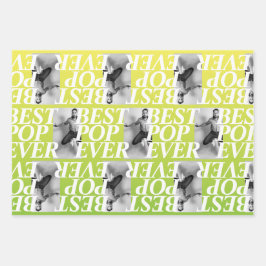 BESTE POP OOIT | Grappig papa foto cadeau Inpakpapier Vel