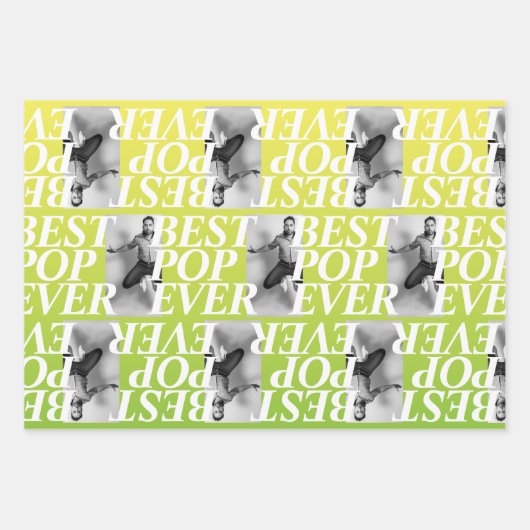 BESTE POP OOIT | Grappig papa foto cadeau Inpakpapier Vel (Voorkant)